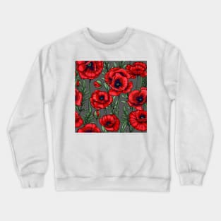 scarlet red poppies Crewneck Sweatshirt